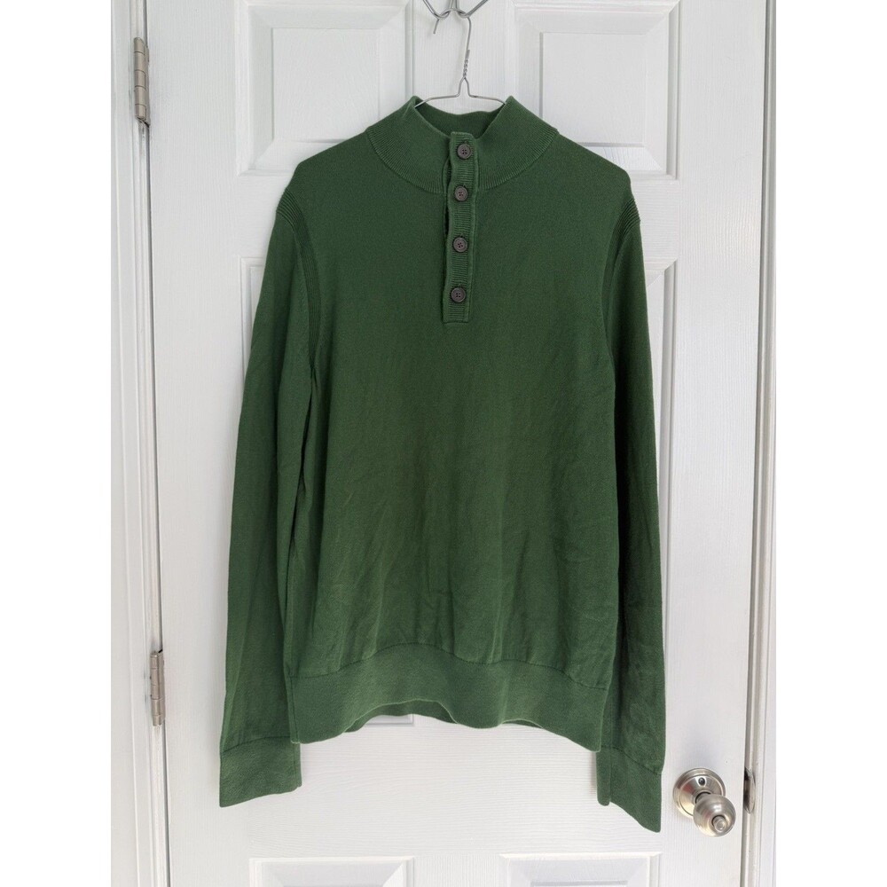 Banana Republic Cotton Cashmere Pullover 1/4 Button Sweater Mens Size Large